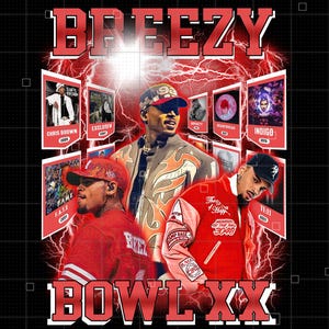 Chris Brown Breezy Bowl XX Tour 2025 T-Shirt Png Design, Chris Brown PNG File, Chris Brown 2025 Tour Png, Breezy Bowl XX Tour Png
