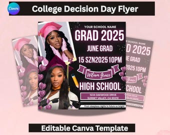 College Decision Day Flyer, Graduation Party Flyer, College Announcement,  Social Media Post Flyer, Graduation Invite Flyer