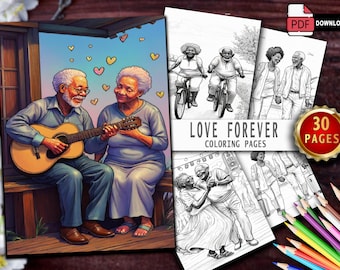 Black Love Coloring Book | Romantic Couples, Afro Art (Printable PDF)
