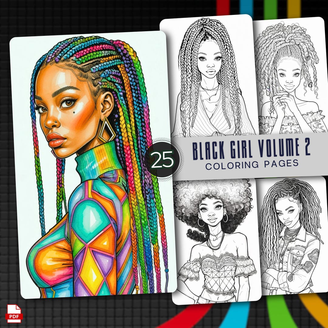 Black Women Coloring Book Vol 2, Afro Style Portraits, Melanin Beauty ...