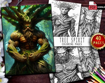 Kleurboek Tree Spirit – 40 fantasieontwerpen in grijstinten (pdf-download)