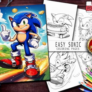 Easy Sonic Coloring Pages for Kids – 40 High-Quality Printable Designs | Digital Download | Letter & A4 Size