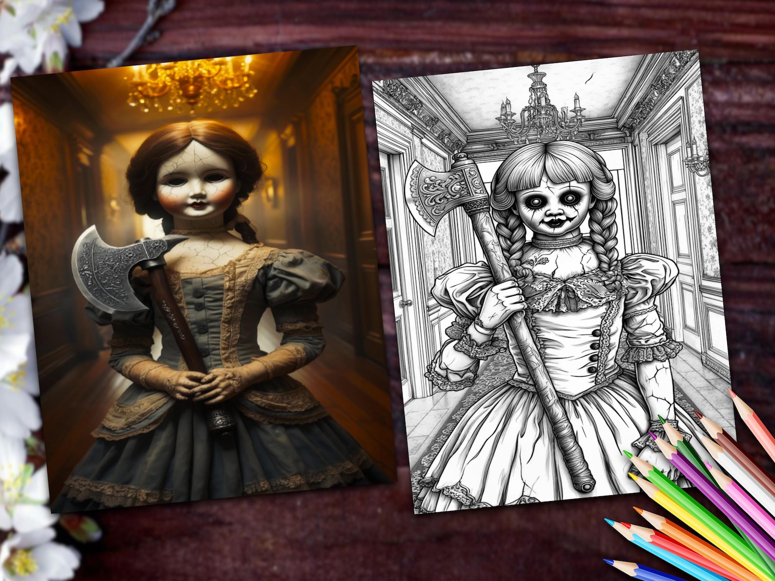 Slasher Coloring Pages Horror Movie Icons Coloring Book | 35 Slasher Pages (download PDF) - Etsy
