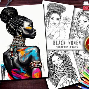 Black Women Coloring Book: 50 Afro Style Printable Pages (PDF)