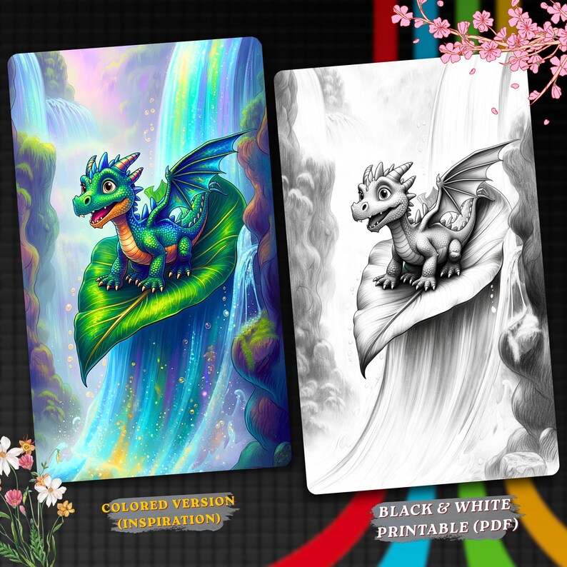 50 Baby Dragon Coloring Pages: Fantasy Art for Adults & Kids (PDF) image 6