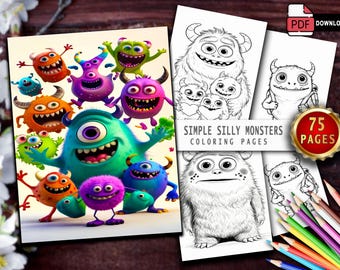 Silly Monster Coloring Book: 70 Fun Fantasy Pages (Digital Download)