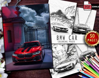 BMW 7 Series Coloring Book: 50 Pages of Supercar Fun (PDF Download)