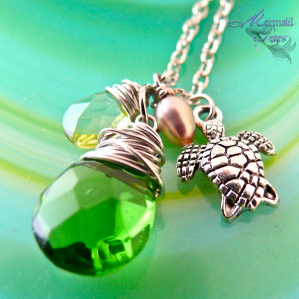 Sea Turtle Necklace - Hawaiian Honu Jewelry by Mermaid Tears Hawaii - Sea Turtle Jewelry from Hawaii - Hawaiian Jewelry - Hawaii Necklace