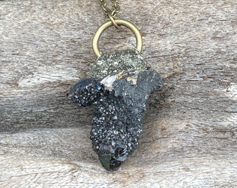 Black Aura Spirit Quartz Crystal Necklace