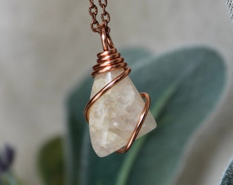 Lithium Quartz Necklace, Stone Boho Jewelry for Women