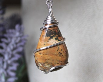 Picture Jasper Necklace, Natural Stone Jewelry