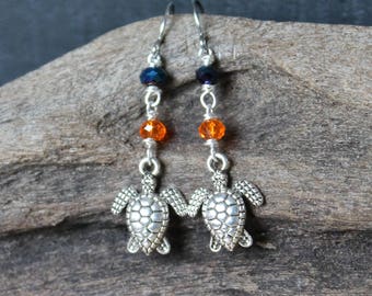 Sea Turtle Jewelry from Hawaii - Honu Earrings - Hawaii Sea Turtle Earrings - Hawaiian Honu Jewelry - Hawaiian Jewelry - Beach Earrings