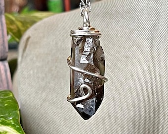 Smoky Quartz Crystal Necklace, Boho Jewelry for Men & Women