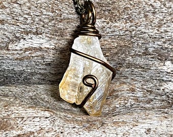 Raw Citrine Necklace, Crystal Jewelry