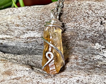 Citrine Necklace for Women, Raw Crystal Jewelry