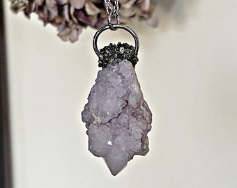 Spirit Quartz Necklace, Druzy Crystal Jewelry for Women