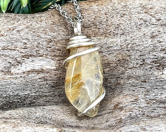 Rutiliated Quartz Necklace for Her