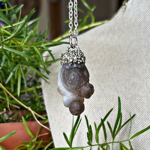 Funky Agate Necklace, Raw Stone Jewelry, Made in USA