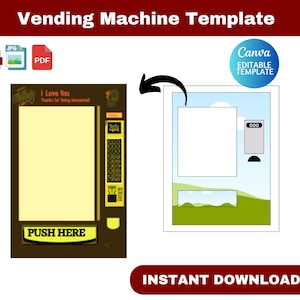 vending machine template, vending machine SVG, vending machine, Vending Business Canva Template, Diy Vending Machine, canva template,