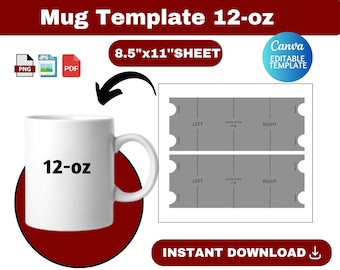 Plantilla para portavasos, plantilla para caja de portavasos, SVG para portavasos, soporte para tazas, empaque para taza de 12 oz, molde para caja de taza
