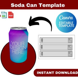 Soda can template, soda can SVG, soda can label, soda can Wrap, soda can cover, Beer Can Label Template, Custom Can template,