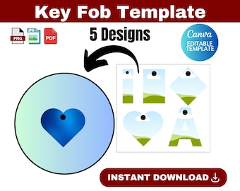 Key Fob Template, Folded Key Fob Template, Wristlet Sublimation Template, Wristlets Keychain Blank Template, instant download,