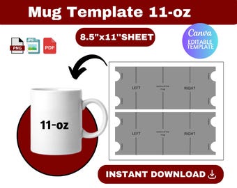 Plantilla para portavasos, plantilla para caja de portavasos, SVG para portavasos, soporte para tazas, empaque para taza de 11 oz, molde para caja de taza
