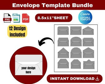 Envelope Template bundle, money envelope blank template, wedding gift envelope, Envelope SVG Templates, instant download