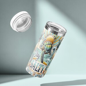 Ride the waves and stay salty with this tropical beach tumbler wrap! Featuring a vibrant sea turtle, golden sunset, palm trees, ocean waves, seashells, and starfish. Designed for 20 oz skinny tumblers, this high-quality PNG brings bold coastal vibes to your sublimation projects.