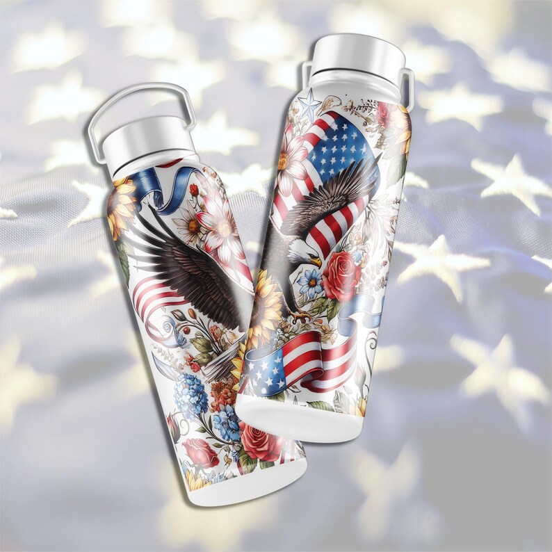 Patriotic 4th of July Tumbler Wrap PNG Bundle: Americana Flag Sublimation Designs (Digital Download) image 19