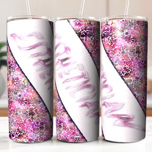Vibrant Esthetician 20oz Skinny Tumbler Wrap - Abstract Glitter Effect Sublimation Tumbler Design - Printable PNG