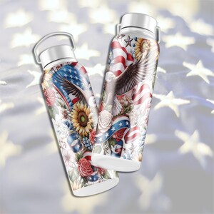 Patriotic 4th of July Tumbler Wrap PNG Bundle: Americana Flag Sublimation Designs (Digital Download) image 17