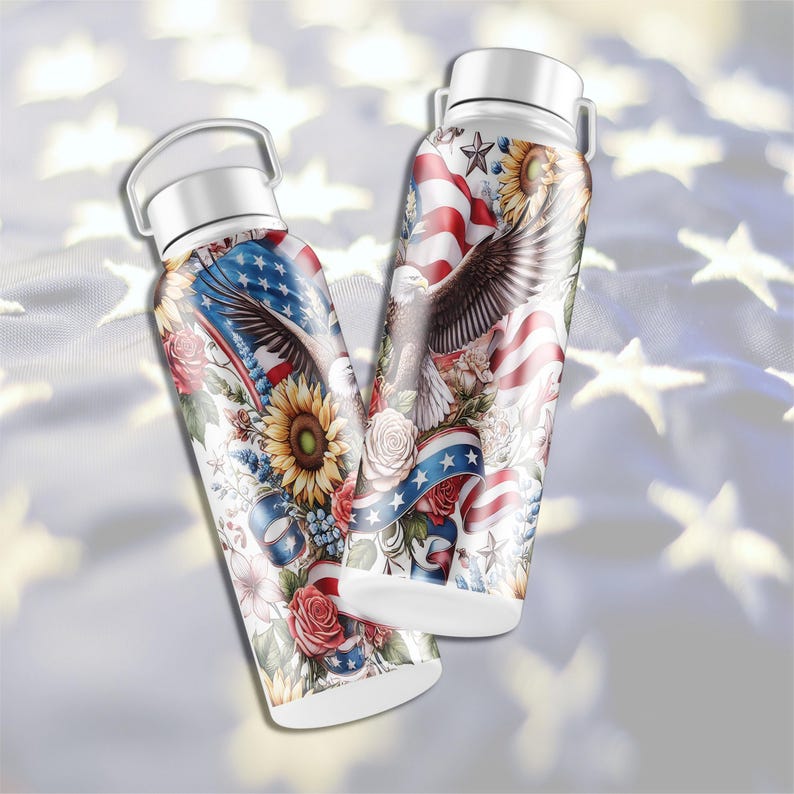 Patriotic 4th of July Tumbler Wrap PNG Bundle: Americana Flag Sublimation Designs (Digital Download) image 17