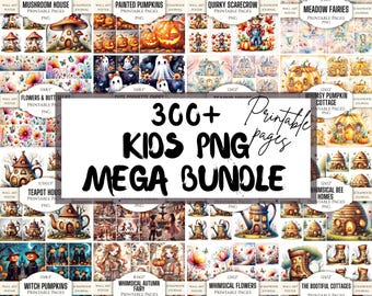 Kids Digital Paper Mega Bundle: 300+ Printable Wall Art, Sublimation Designs (Digital Download)