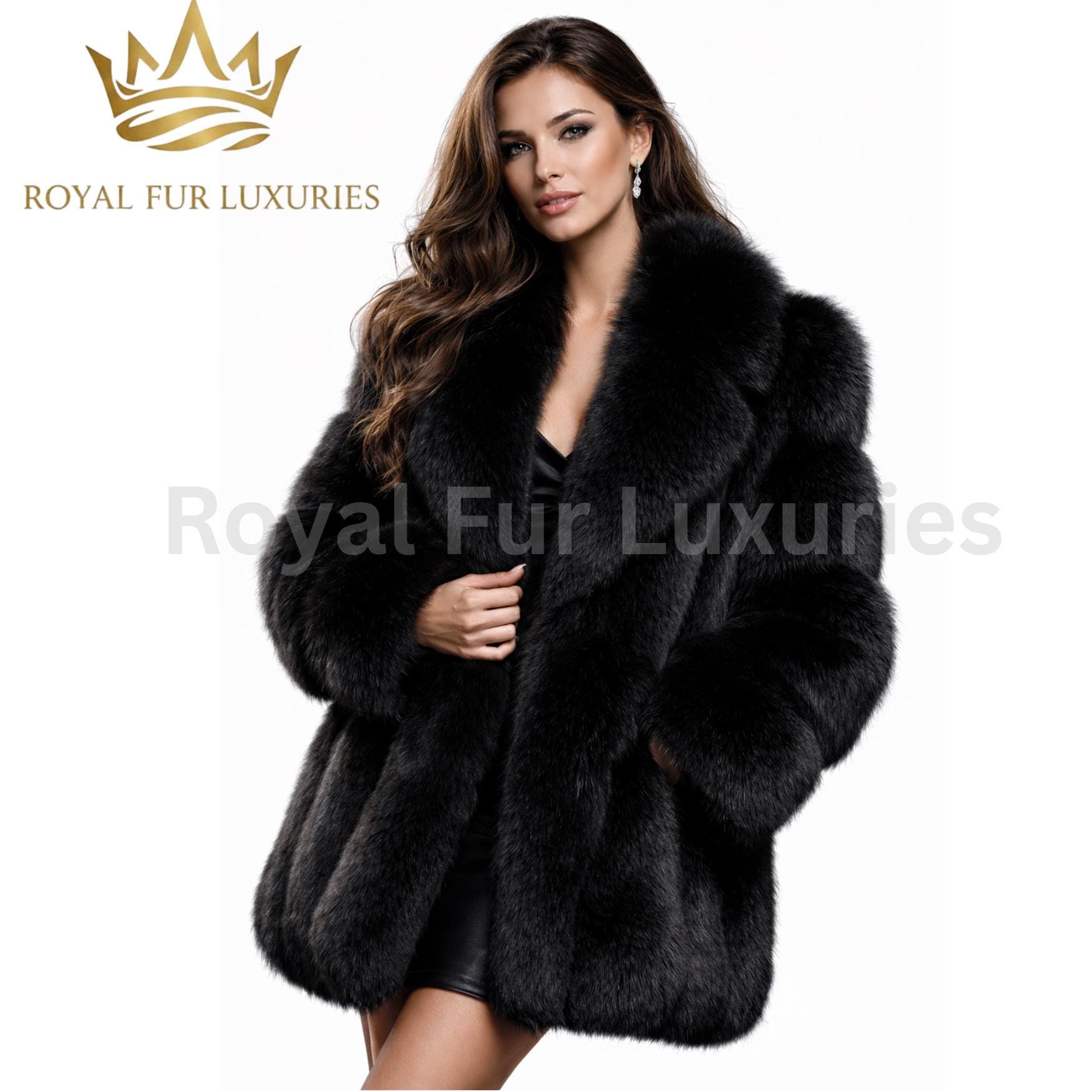 ROYAL FUR ダークブラウン ファーコート ロイヤルファー 毛皮コート 