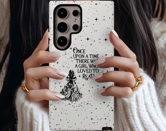 Fantasy Book Reader Phone Case, Galaxy S26 S25 S24 S23 S22 S21 S20 Ultra Plus, Dark Academia Aesthetic, Bookish Dragon Phone Case Mag Safe