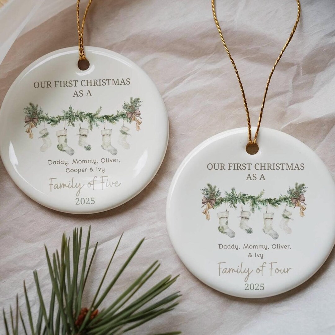Personalized Family of Five Christmas Ornament 2026, Family of 5 ...