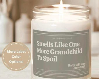 Custom Pregnancy Reveal Candle Gift, Baby Announcement Candle, Gift for Grandparents, Grandparents Again Gift  for Parents, Baby Reveals