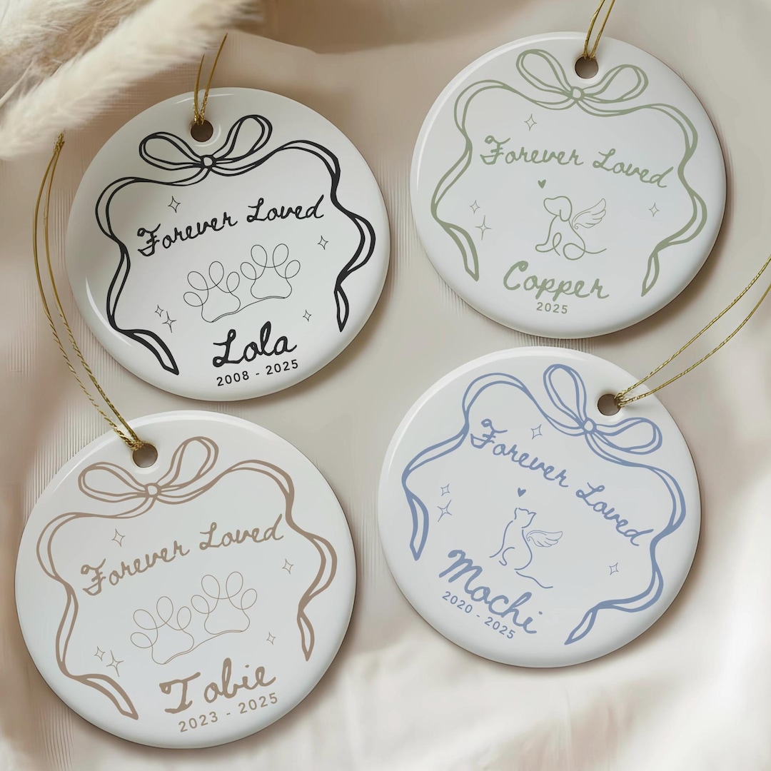 Personalized Pet Memorial Ornament, Rainbow Bridge Custom Pet Ornament ...