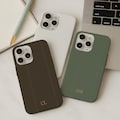 Personalized Stripe Phone Case Soft Gold Custom Initials,iPhone 17 16 15 14 13 12 Pro Max Plus Mini,Galaxy S26 S25 S24 S23 Pixel 10 Pro Case