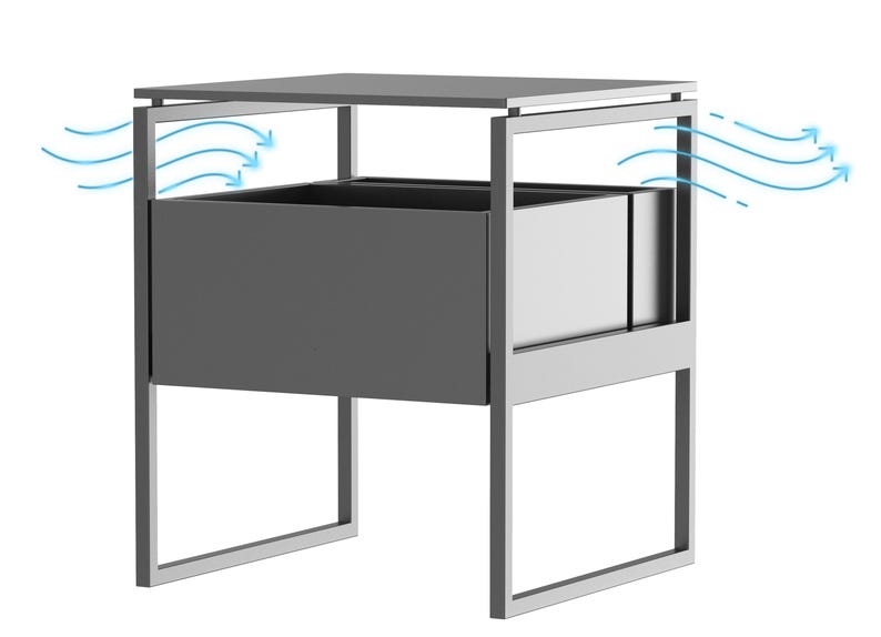 Puede incluir: Una estanter&iacute;a de metal gris con dos estantes abiertos. Los estantes son de metal y tienen forma rectangular. La unidad est&aacute; dise&ntilde;ada para permitir la circulaci&oacute;n del aire.