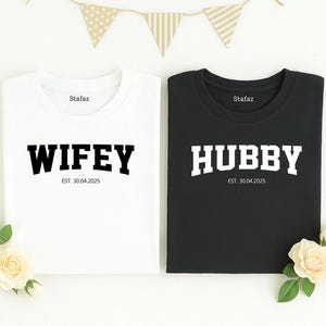 Wifey and Hubby Shirt, Wedding Party Shirt, Honeymoon Shirt,Wedding Shirt,Wife and Hubs Shirts, Just Married Shirts, Matching Couple Shirt