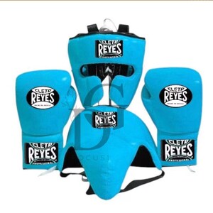 Cleto Reyes-bokshandschoenenset op maat| bokshandschoenen | Gepersonaliseerde boksuitrusting boksset | Verjaardagscadeau voor hem/haar Lt-Blue