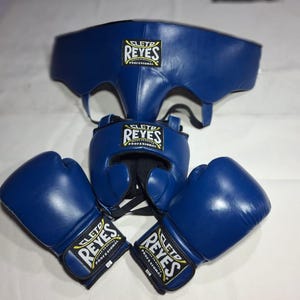 Cleto Reyes-bokshandschoenenset op maat| bokshandschoenen | Gepersonaliseerde boksuitrusting boksset | Verjaardagscadeau voor hem/haar Dk blue