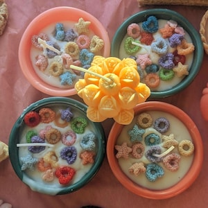 Handmade Cereal Bowl Candle – Sweet Breakfast-Themed Wax Decor – Fake Food Candle Gift