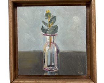 Original Mini Oil Painting : Still Life Eucalyptus