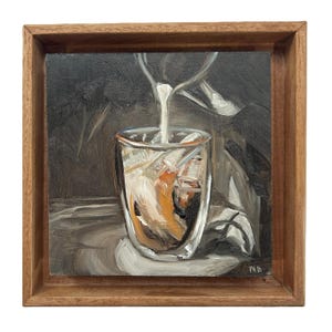 Original Mini Oil Painting : Iced Coffee