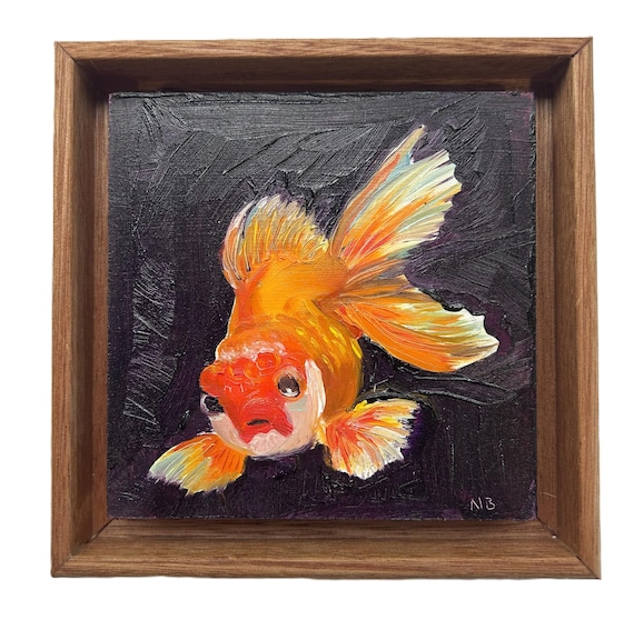 オリジナルミニ油絵：金魚 - Etsy 日本