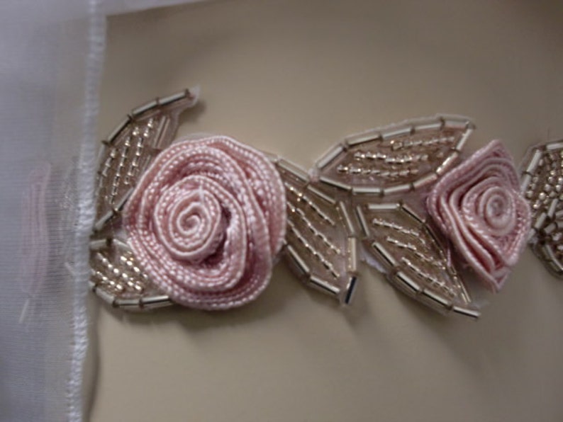 Beaded Bridal Garter in Pink or Blue