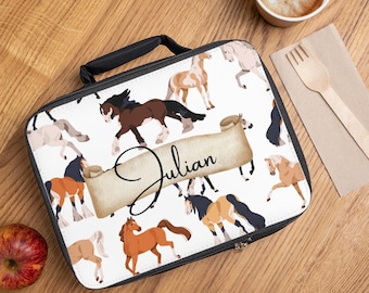 Lonchera personalizada de caballo: bolsa térmica para almuerzo ecuestre